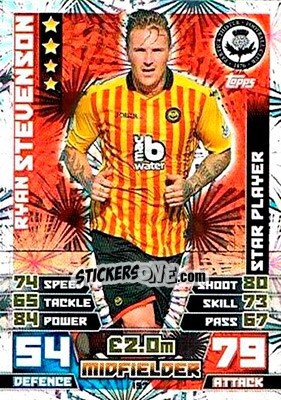 Cromo Ryan Stevenspn - SPFL 2014-2015. Match Attax - Topps