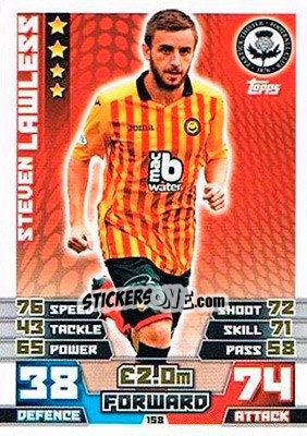 Sticker Steven Lawless - SPFL 2014-2015. Match Attax n. 158 - Topps