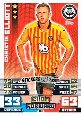 Sticker Christie Elliott - SPFL 2014-2015. Match Attax n. 161 - Topps