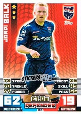 Sticker Jordi Balk - SPFL 2014-2015. Match Attax n. 165 - Topps