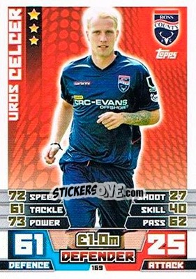 Sticker Uros Celcer - SPFL 2014-2015. Match Attax n. 169 - Topps