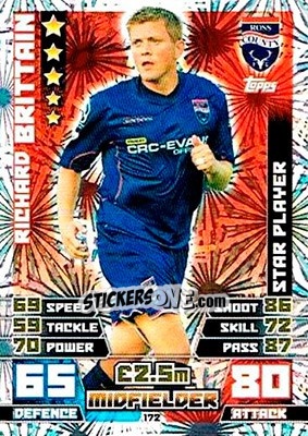 Sticker Richard Britain - SPFL 2014-2015. Match Attax n. 172 - Topps