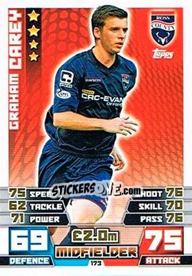 Sticker Graham Carey - SPFL 2014-2015. Match Attax n. 173 - Topps
