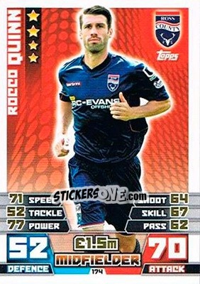 Sticker Rocco Quinn - SPFL 2014-2015. Match Attax n. 174 - Topps