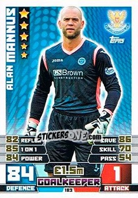 Sticker Alan Mannus - SPFL 2014-2015. Match Attax - Topps