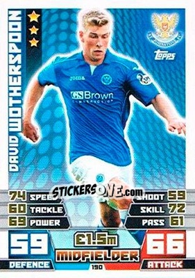 Sticker David Wotherspoon - SPFL 2014-2015. Match Attax n. 190 - Topps