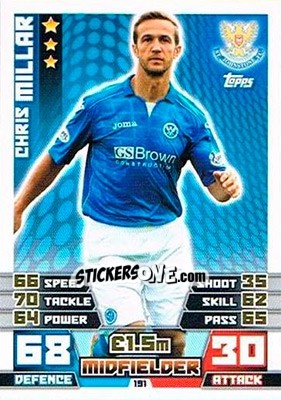 Cromo Chris Millar - SPFL 2014-2015. Match Attax - Topps