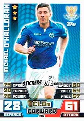 Sticker Michael O'Halloran - SPFL 2014-2015. Match Attax n. 196 - Topps