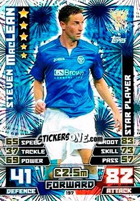 Sticker Steven MacLean - SPFL 2014-2015. Match Attax n. 197 - Topps