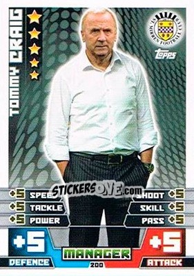 Sticker Tommy Craig - SPFL 2014-2015. Match Attax n. 200 - Topps