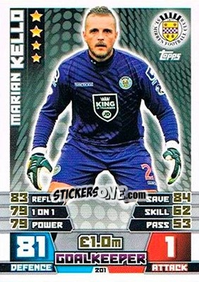 Sticker Marian Kello - SPFL 2014-2015. Match Attax n. 201 - Topps