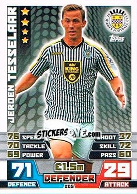 Sticker Jeroan Tesselar - SPFL 2014-2015. Match Attax n. 205 - Topps
