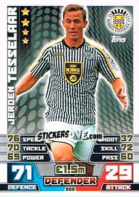 Sticker Jeroan Tesselar - SPFL 2014-2015. Match Attax - Topps