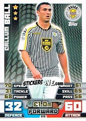 Sticker Callum Bell - SPFL 2014-2015. Match Attax n. 212 - Topps