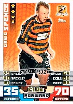 Sticker Greig Spence - SPFL 2014-2015. Match Attax n. 222 - Topps
