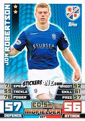 Figurina Jon Robertson - SPFL 2014-2015. Match Attax - Topps