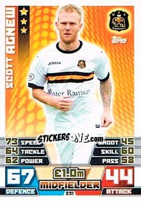 Sticker Scott Agnew - SPFL 2014-2015. Match Attax - Topps