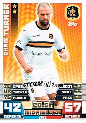 Sticker Chris Turner - SPFL 2014-2015. Match Attax n. 232 - Topps