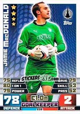 Sticker Jamie MacDonald - SPFL 2014-2015. Match Attax n. 235 - Topps