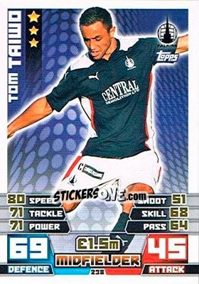Sticker Tom Taiwo - SPFL 2014-2015. Match Attax n. 238 - Topps