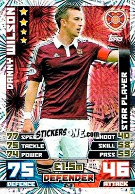 Sticker Danny Wilson - SPFL 2014-2015. Match Attax n. 242 - Topps