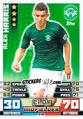 Sticker Alex Harris - SPFL 2014-2015. Match Attax n. 248 - Topps