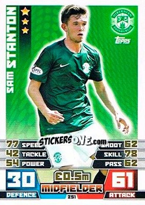 Sticker San Stanton - SPFL 2014-2015. Match Attax n. 251 - Topps