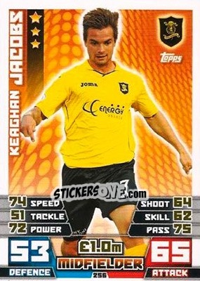 Sticker Keaghan Jacobs - SPFL 2014-2015. Match Attax n. 256 - Topps
