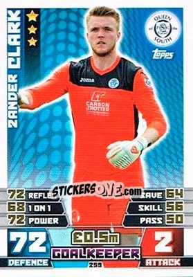 Sticker Zander Clark - SPFL 2014-2015. Match Attax n. 259 - Topps