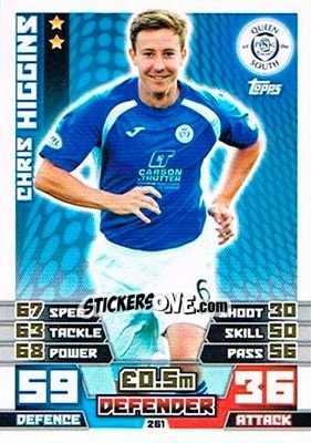 Sticker Chris Higgins - SPFL 2014-2015. Match Attax n. 261 - Topps