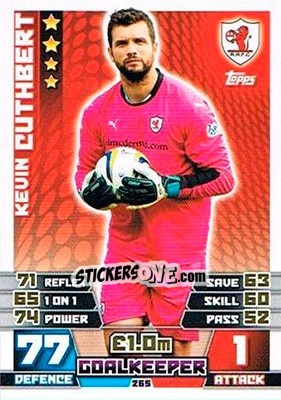 Sticker Kevin Cuthbert - SPFL 2014-2015. Match Attax n. 265 - Topps