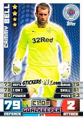 Sticker Cammy Bell - SPFL 2014-2015. Match Attax n. 271 - Topps