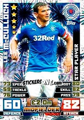 Cromo Lee McCulloch - SPFL 2014-2015. Match Attax n. 273 - Topps