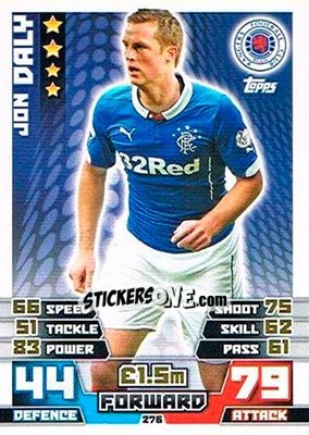 Sticker Jon Daly - SPFL 2014-2015. Match Attax n. 276 - Topps