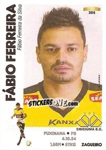 Cromo Fábio Ferreira - Campeonato Brasileiro 2014 - Panini