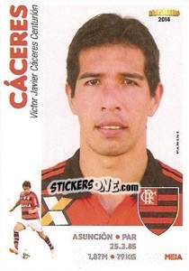 Figurina Victor Cáceres - Campeonato Brasileiro 2014 - Panini