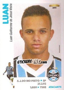 Sticker Luan - Campeonato Brasileiro 2014 n. 196 - Panini