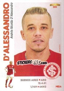 Sticker Andrés D'Alessandro - Campeonato Brasileiro 2014 n. 206 - Panini