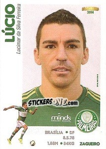 Sticker Lúcio - Campeonato Brasileiro 2014 - Panini