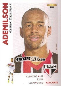 Sticker Ademilson - Campeonato Brasileiro 2014 - Panini