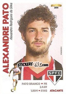 Sticker Alexandre Pato - Campeonato Brasileiro 2014 n. 250 - Panini