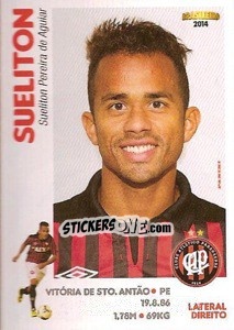 Sticker Sueliton - Campeonato Brasileiro 2014 - Panini