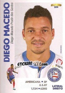 Sticker Diego Macedo - Campeonato Brasileiro 2014 - Panini