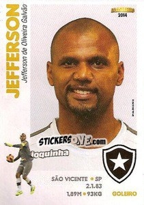 Sticker Jefferson - Campeonato Brasileiro 2014 - Panini