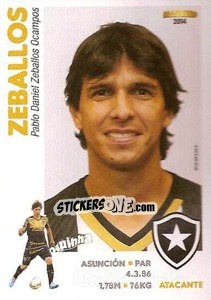 Sticker Zeballos - Campeonato Brasileiro 2014 - Panini
