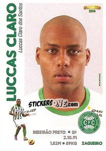 Sticker Luccas Claro - Campeonato Brasileiro 2014 - Panini