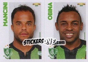 Sticker Mancini / Obina  - Campeonato Brasileiro 2014 n. 291 - Panini