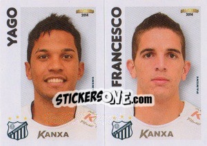 Sticker Yago / Francesco  - Campeonato Brasileiro 2014 n. 318 - Panini