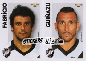 Sticker Fabrício / Guiñazu  - Campeonato Brasileiro 2014 n. 392 - Panini