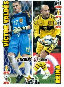 Sticker Víctor Valdés / Pepe Reina - We Are The Champions! n. 13 - Panini